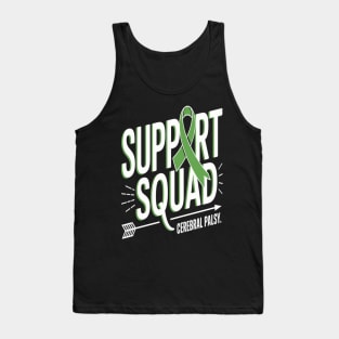 Support Squad Cerebral Palsy Awareness CP Green Ribbon Tank Top